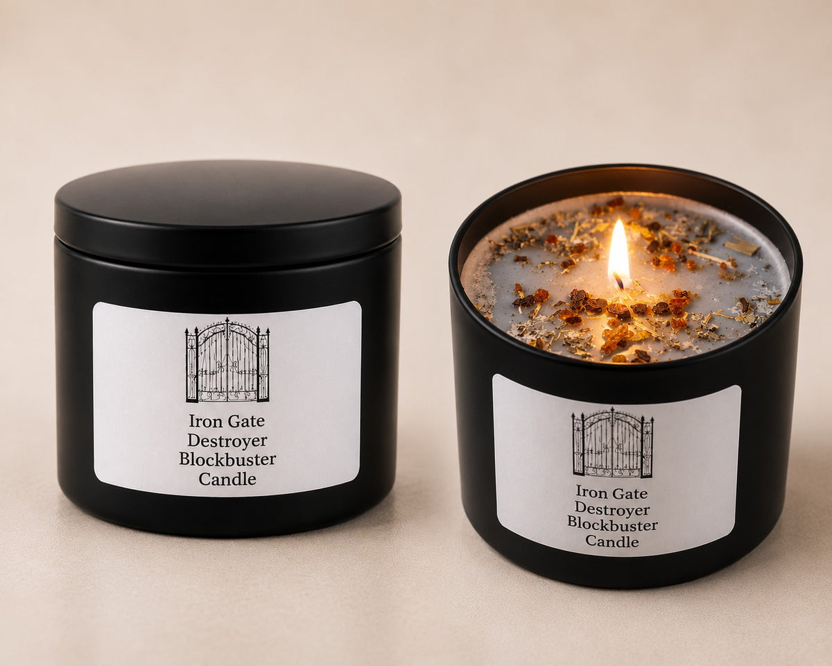 Iron Gate Destroyer Blockbuster Candle – Ancestral Gold Botanica